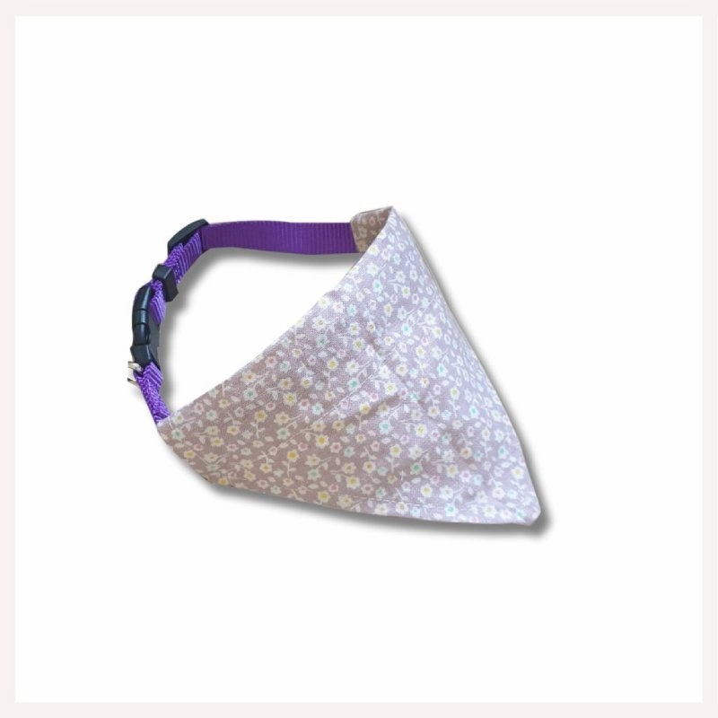 A a Pets' 2in1 Cotton Scarf Collar for Cats & Small Dogs - Flower Collection
