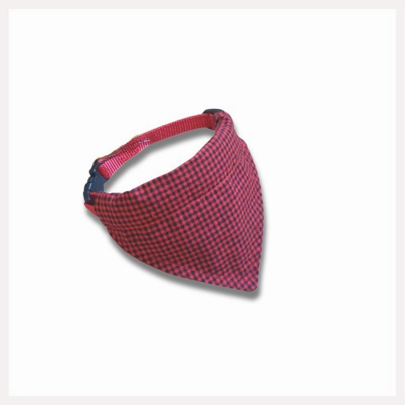 A a Pets' 2in1 Cotton Scarf Collar for Cats & Small Dogs - Gingham Collection