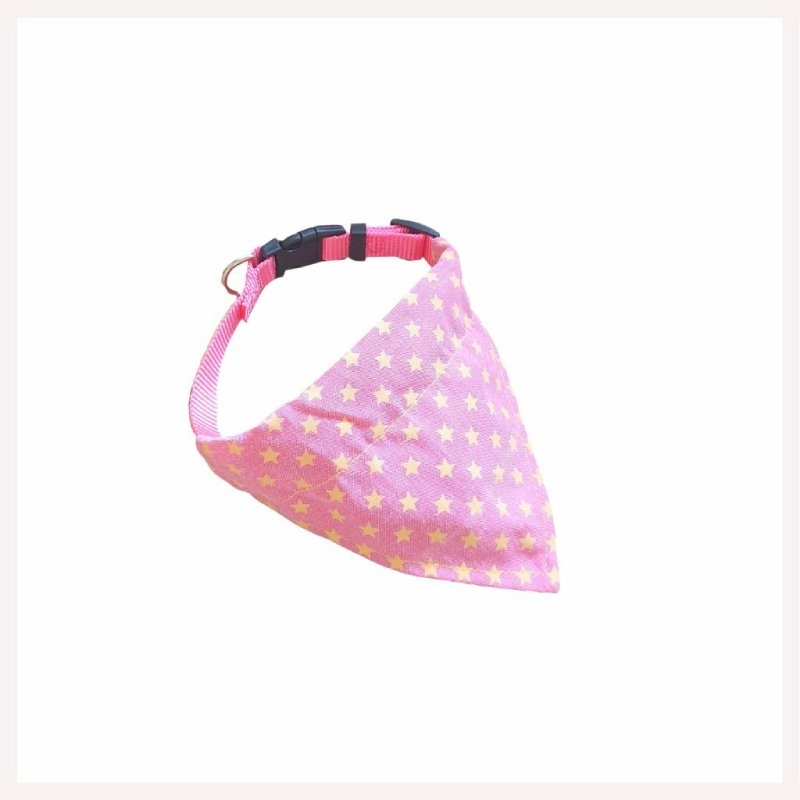 A a Pets' 2in1 Cotton Scarf Collar for Cats & Small Dogs - Stars Collection