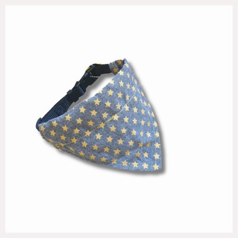 A a Pets' 2in1 Cotton Scarf Collar for Cats & Small Dogs - Stars Collection
