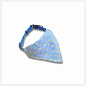 A a Pets' 2in1 Cotton Scarf Collar for Cats & Small Dogs - Stars Collection