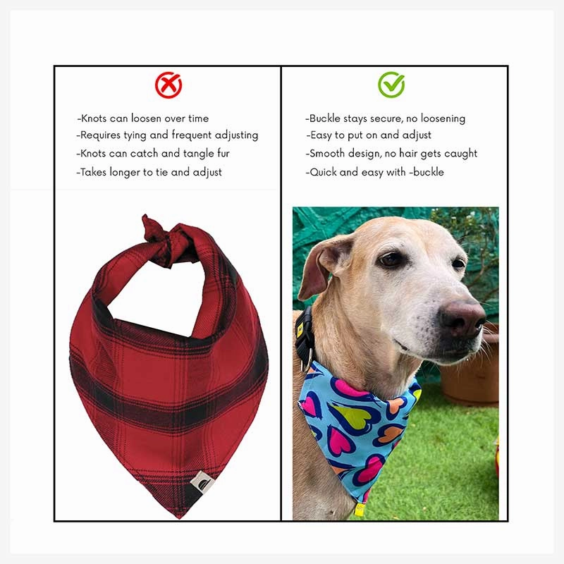 A a Pets' 2in1 Scarf Collar Bandana for Dogs & Cats - Heart Collection