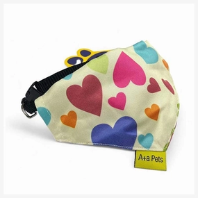 A a Pets' 2in1 Scarf Collar Bandana for Dogs & Cats - Heart Collection