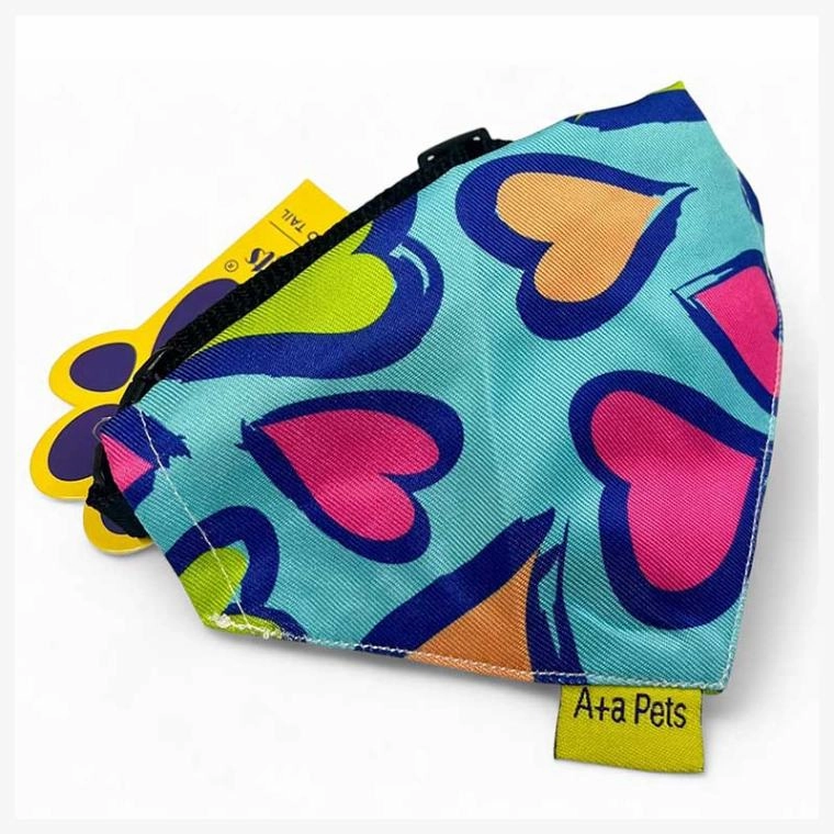 A a Pets' 2in1 Scarf Collar Bandana for Dogs & Cats - Heart Collection