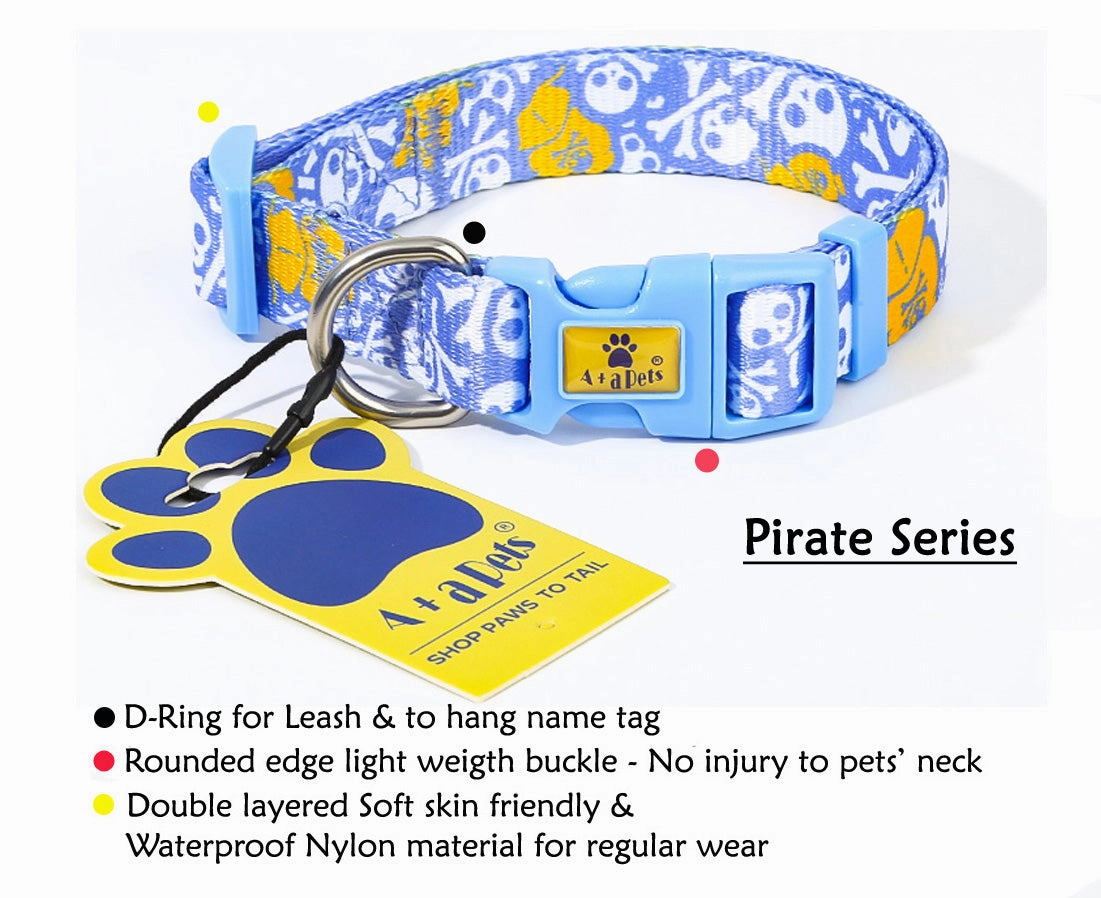A a Pets' Collar for Dogs & Cats Pirate Design