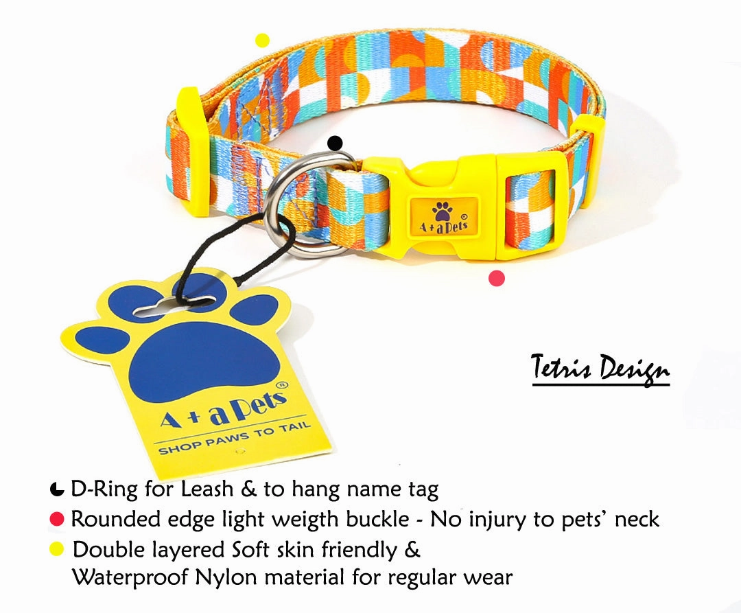 A a Pets' Collar for Dogs & Cats Tetris Design