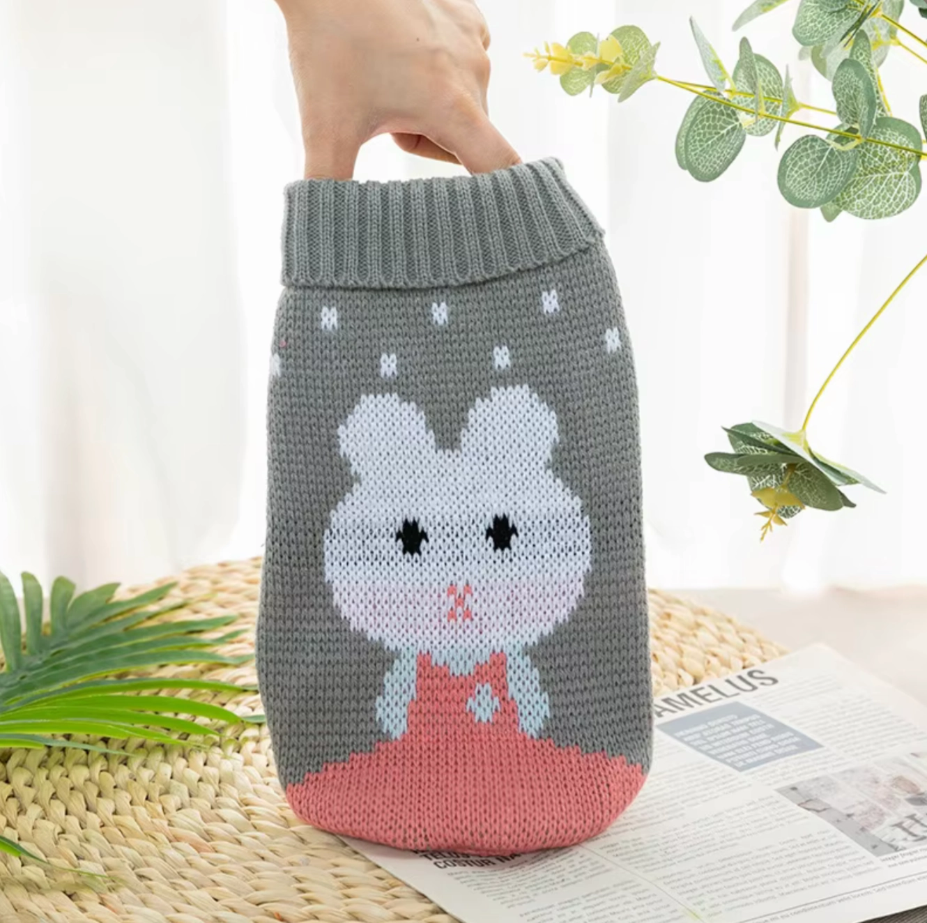 A a Pets' Cozy Knitted Flannel Sweater for Dogs and Cats