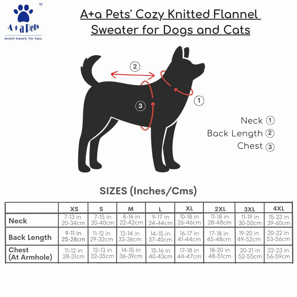 A a Pets' Cozy Knitted Flannel Sweater for Dogs and Cats