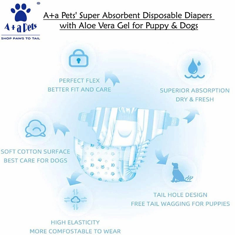 A a Pets' Disposable Leak Proof Diapers for Female Dogs - Pack of 10
