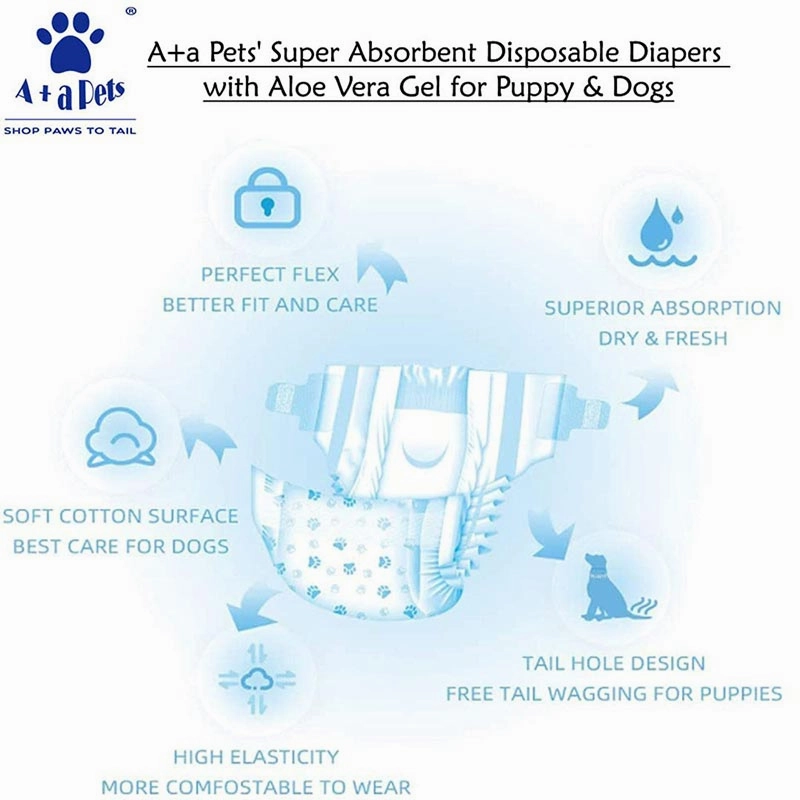 A a Pets' Disposable Leak Proof Diapers for Female Dogs - Pack of 10