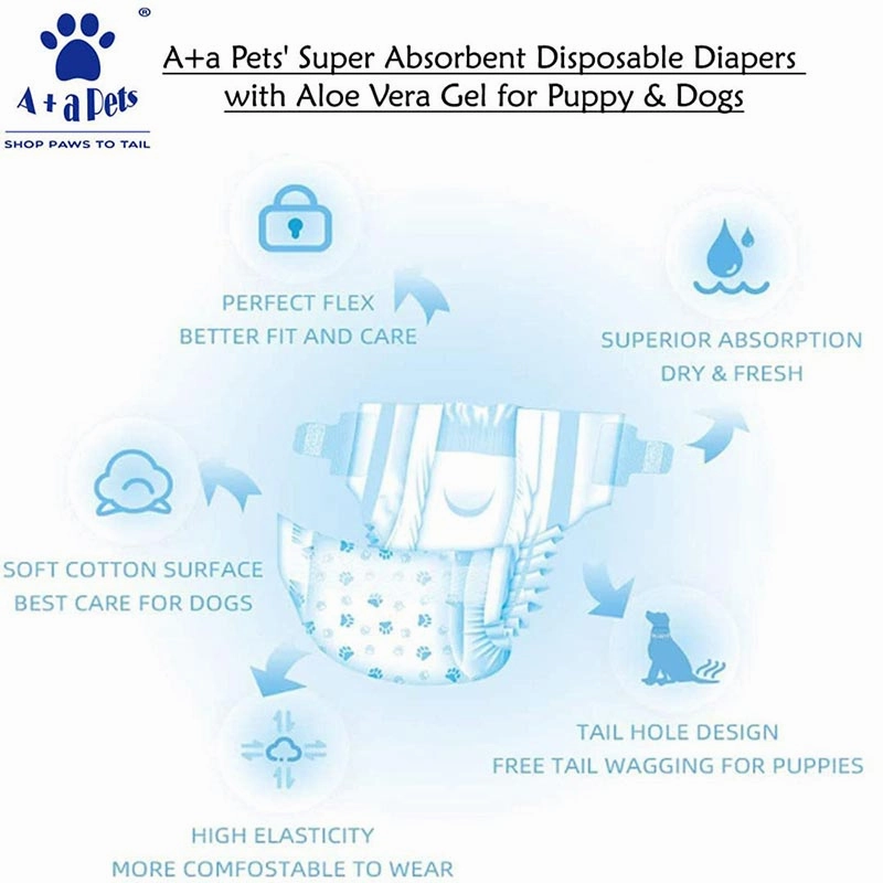 A a Pets' Disposable Leak Proof Diapers for Female Dogs - Pack of 10