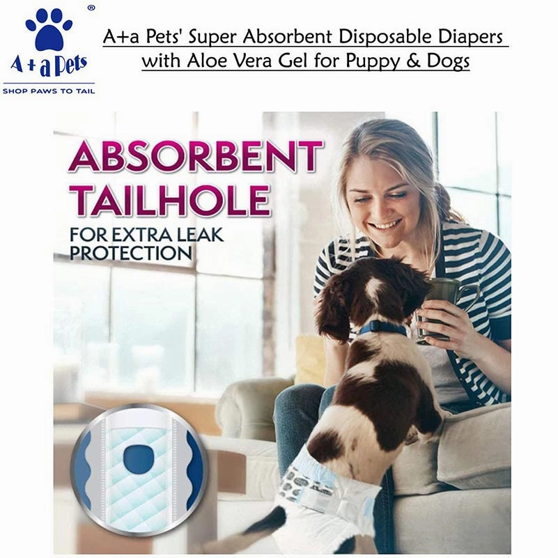 A a Pets' Disposable Leak Proof Diapers for Female Dogs - Pack of 10
