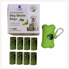 A a Pets' Eco-Friendly Dog Poop Bag Rolls with & without Dispenser