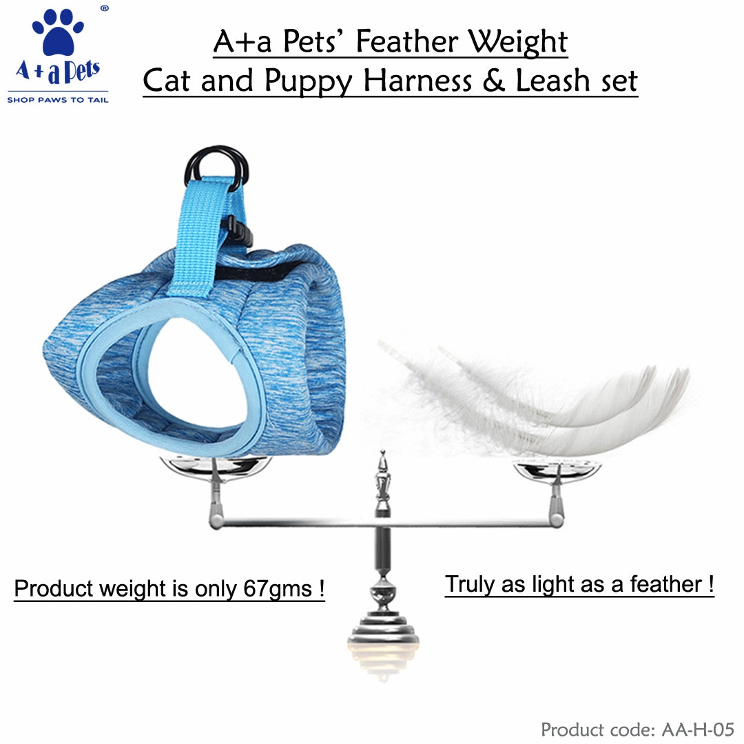 A a Pets' Feather Weight' Harness & Leash Set for Cats & Small Dogs