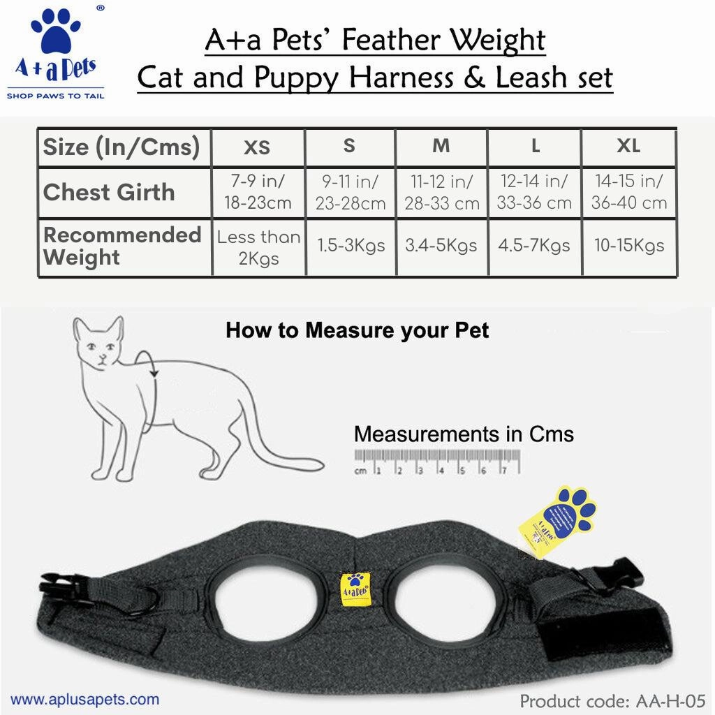 A a Pets' Feather Weight' Harness & Leash Set for Cats & Small Dogs