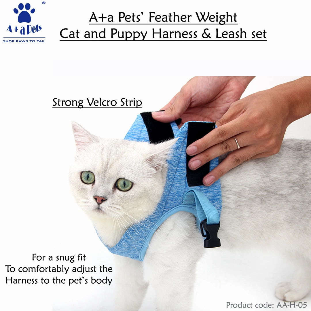 A a Pets' Feather Weight' Harness & Leash Set for Cats & Small Dogs