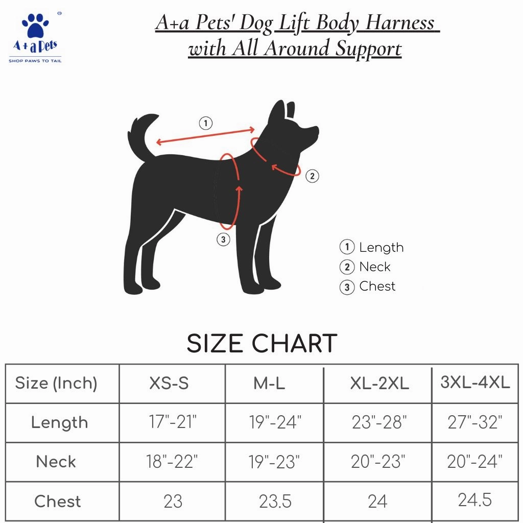 A a Pets' Full Body Support Harness for Dogs with Lift Sling Belt
