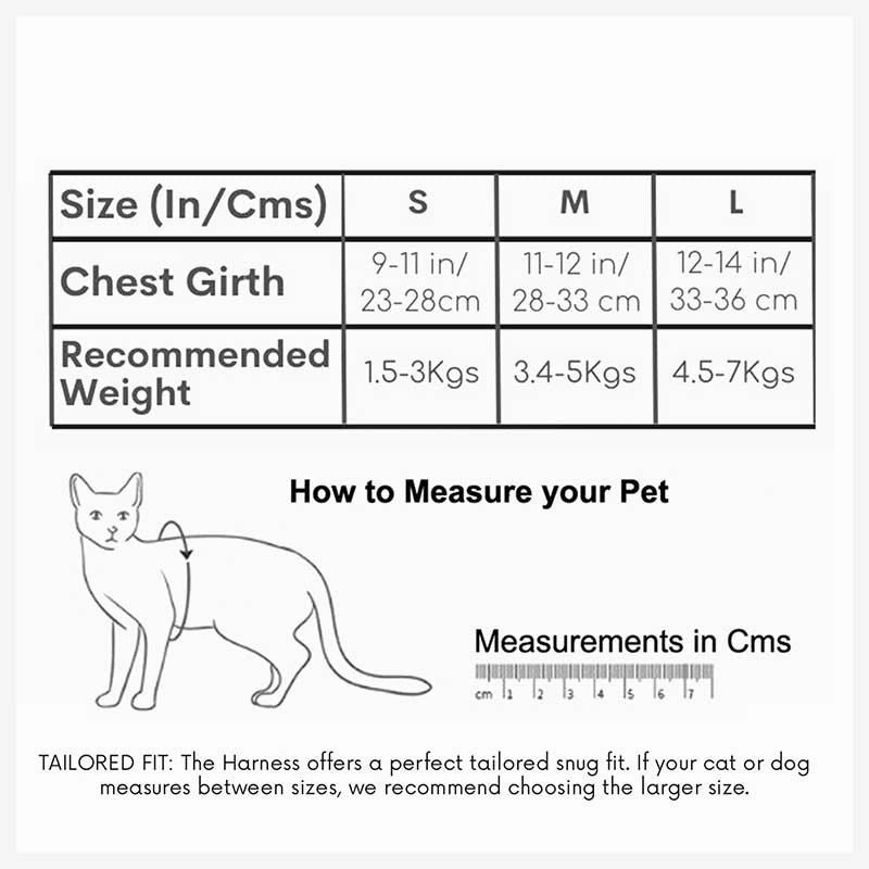 A a Pets' Fur Harness & Leash Set for Cats & Small Dogs