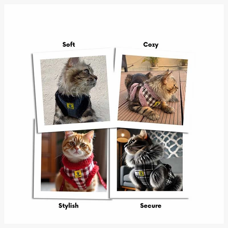 A a Pets' Fur Harness & Leash Set for Cats & Small Dogs