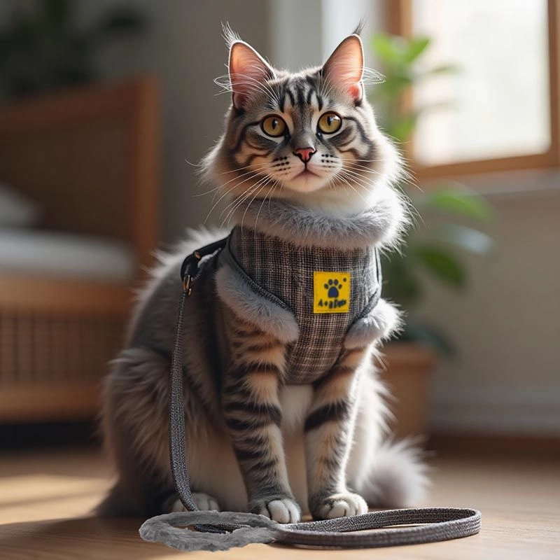 A a Pets' Fur Harness & Leash Set for Cats & Small Dogs