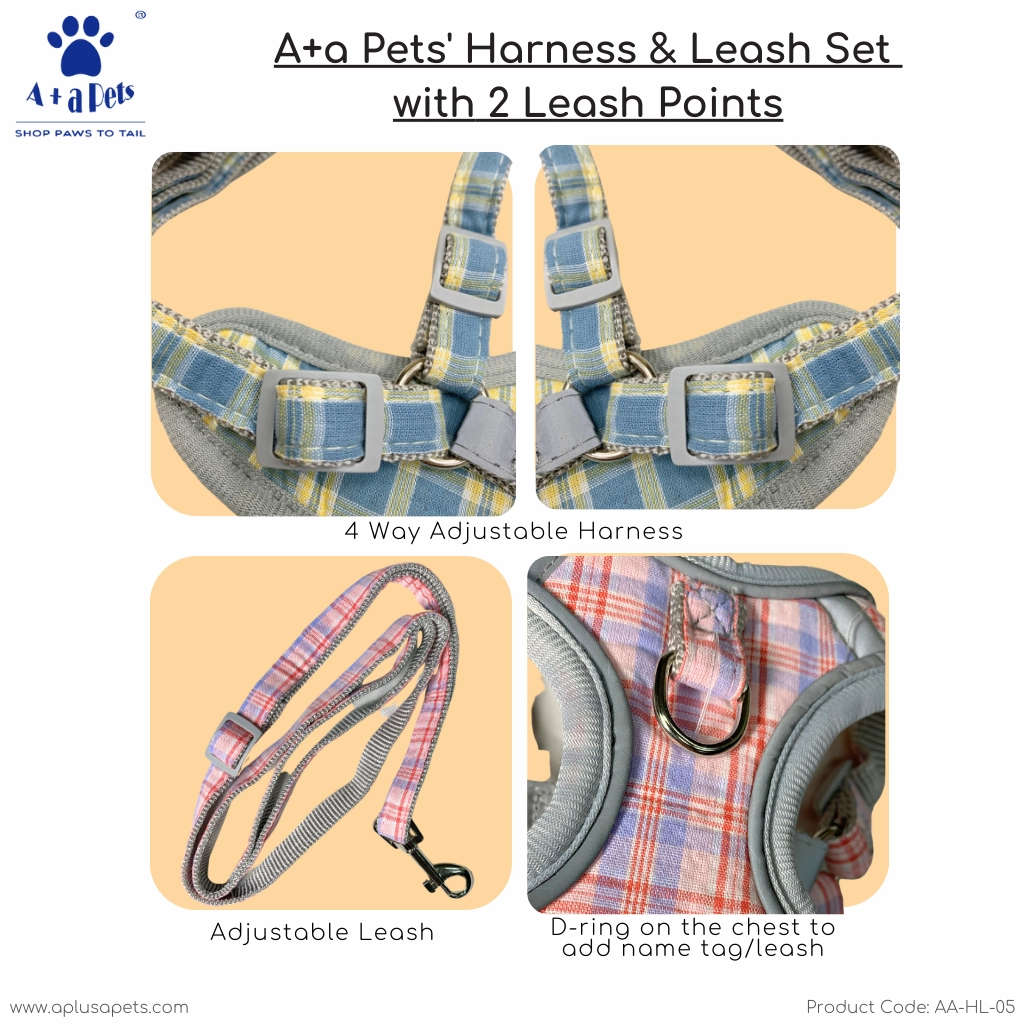 A a Pets' Harness & Leash Set for Cats & Small Dogs