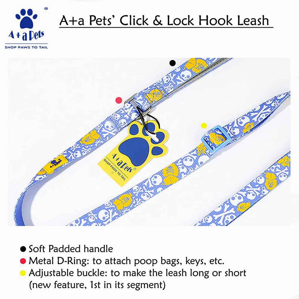 A a Pets' Length Adjustable Leash in Pirate Design