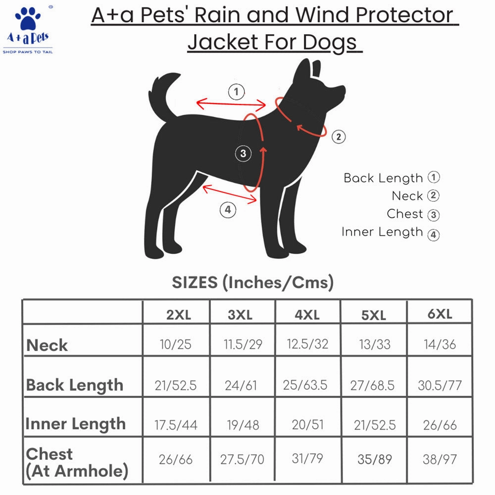 A a Pets' Luxurious 'Rain & Wind' Jacket for Dogs