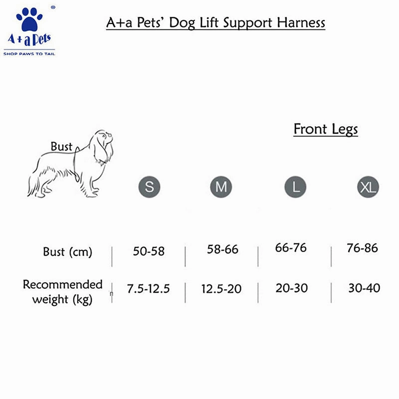 A a Pets' Multi Function Everyday Vest Harness with Front Leg Lift Support