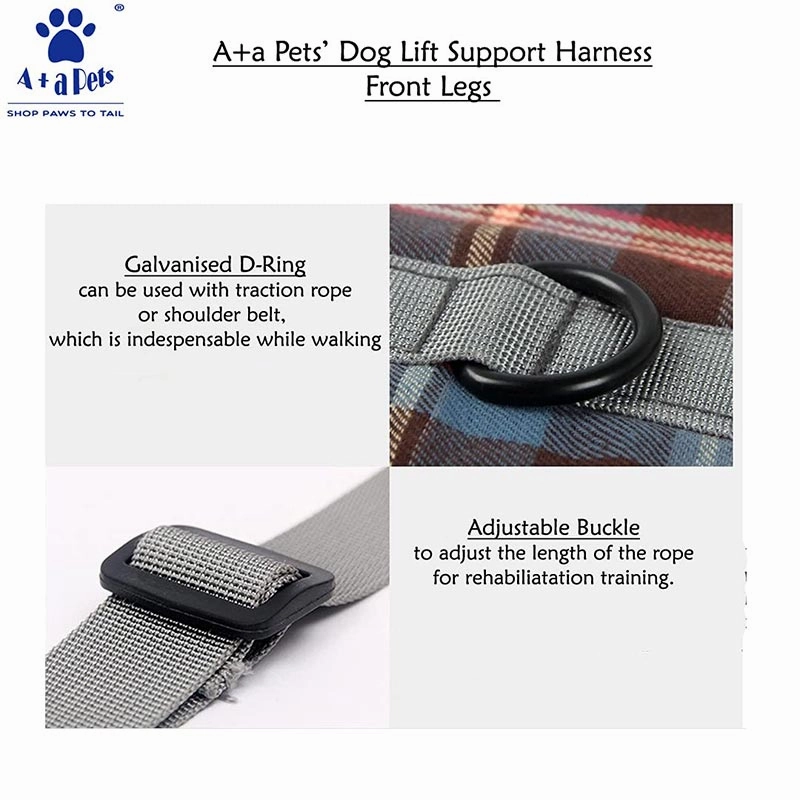 A a Pets' Multi Function Everyday Vest Harness with Front Leg Lift Support