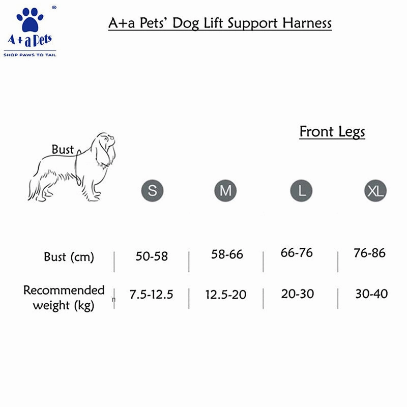 A a Pets' Multi Function Everyday Vest Harness with Front Leg Lift Support
