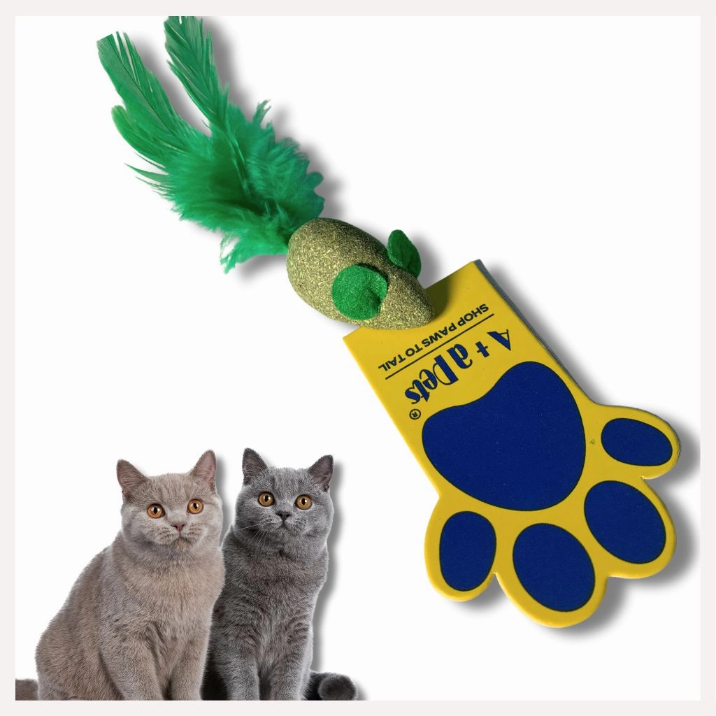 A a Pets' Natural Catnip Feather Chew Mint Toy for Cat - Mouse