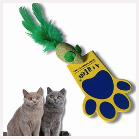 A a Pets' Natural Catnip Feather Chew Mint Toy for Cat - Mouse