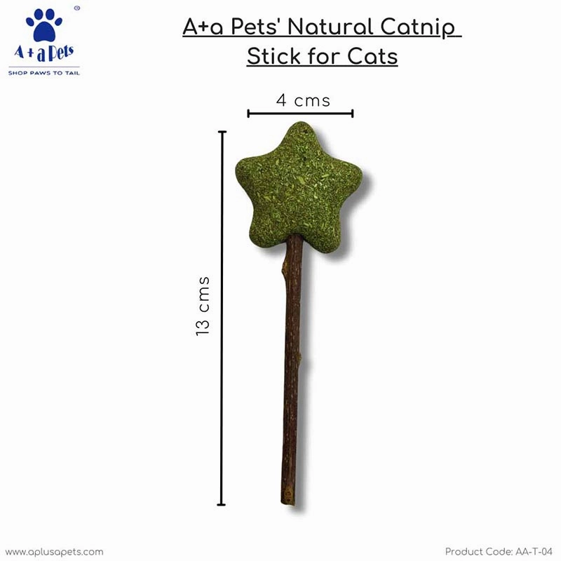 A a Pets' Natural Catnip Wooden Stick for Cat - Chew Mint Lollipop Toy