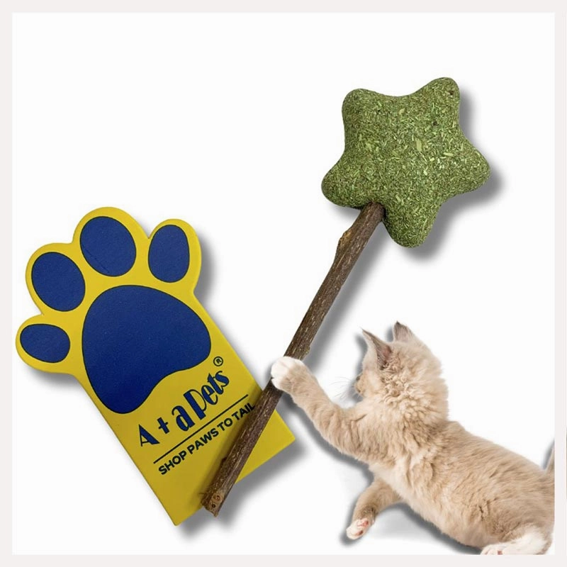 A a Pets' Natural Catnip Wooden Stick for Cat - Chew Mint Lollipop Toy
