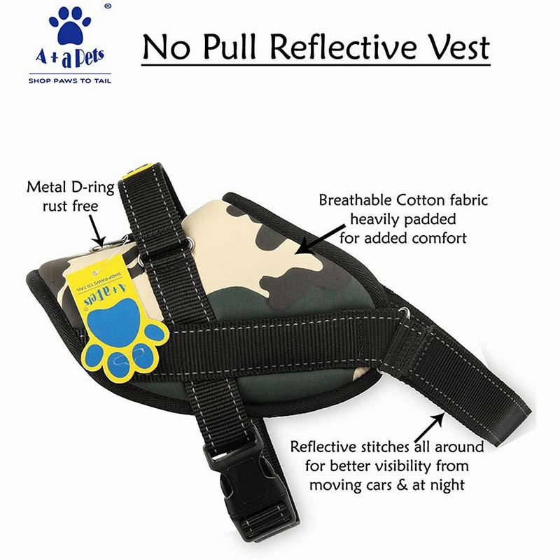 A a Pets' No Pull Escape Proof Reflective Vest Harness for Dogs