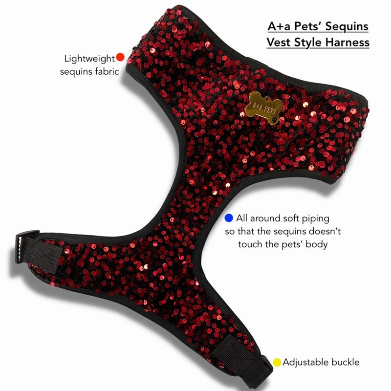 A a Pets' Sequins Harness & Leash Set