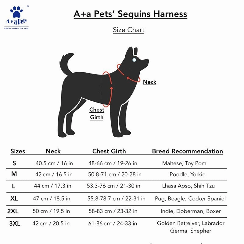 A a Pets' Sequins Harness & Leash Set