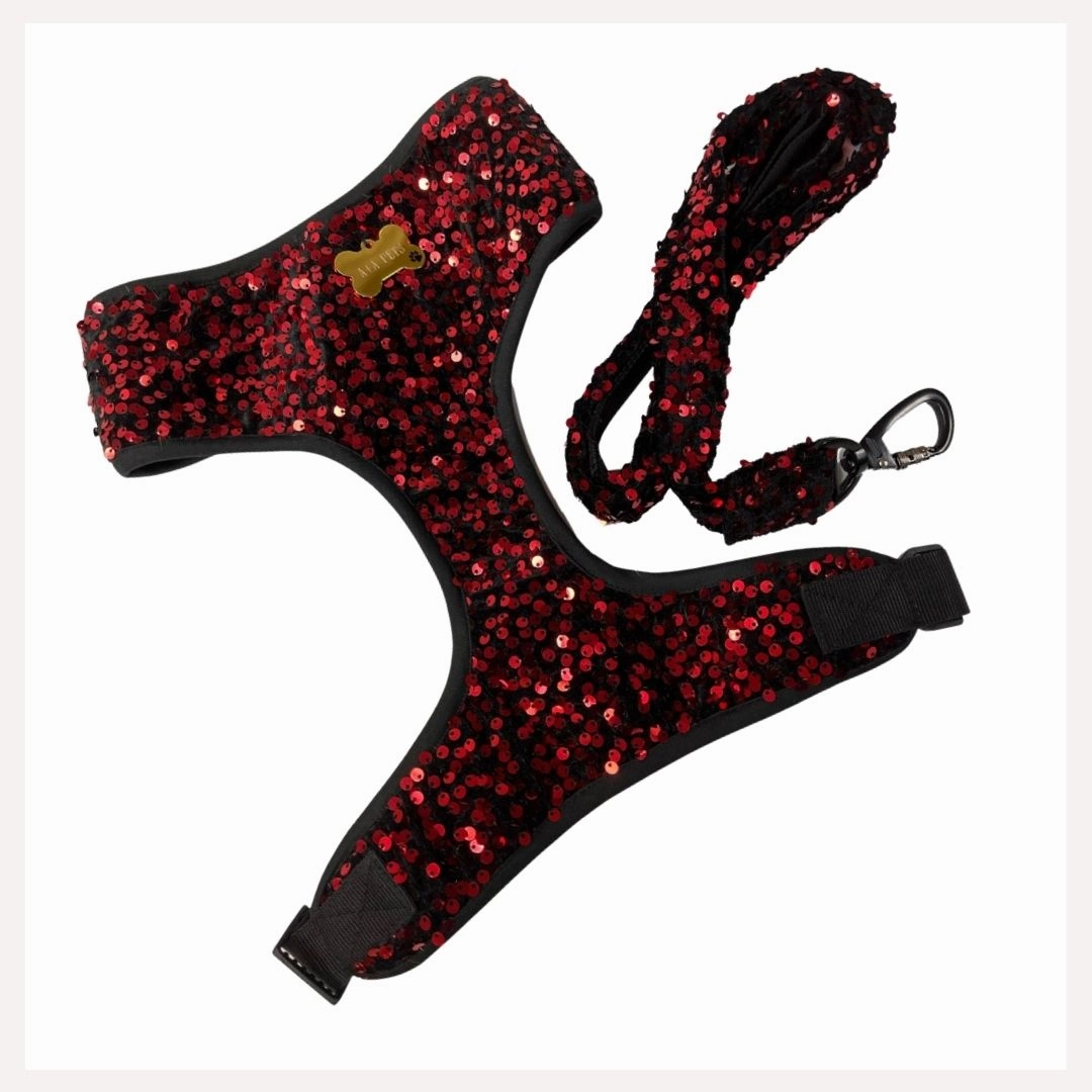 A a Pets' Sequins Harness & Leash Set
