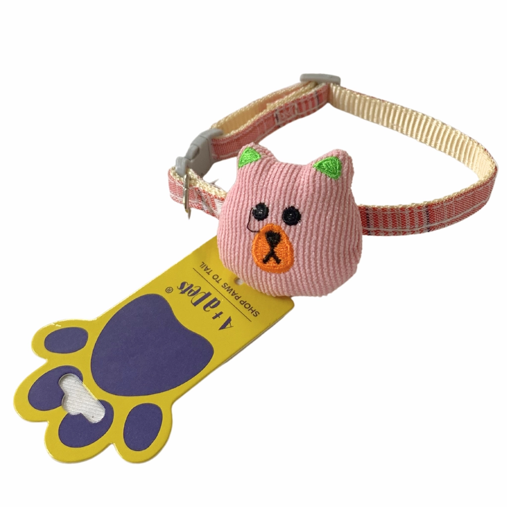 A a Pets' Soft Handmade Collar for Cats - Bear Design