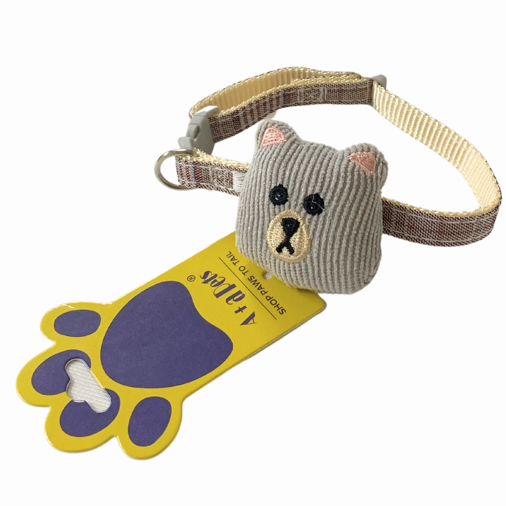 A a Pets' Soft Handmade Collar for Cats - Bear Design