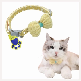 A a Pets' Soft Handmade Collar for Cats - Bow Design