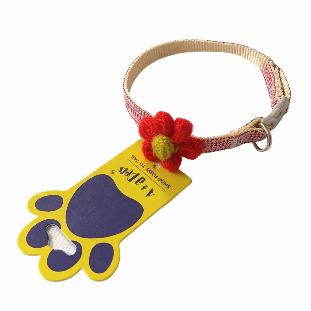 A a Pets' Soft Handmade Collar for Cats - Flower Design