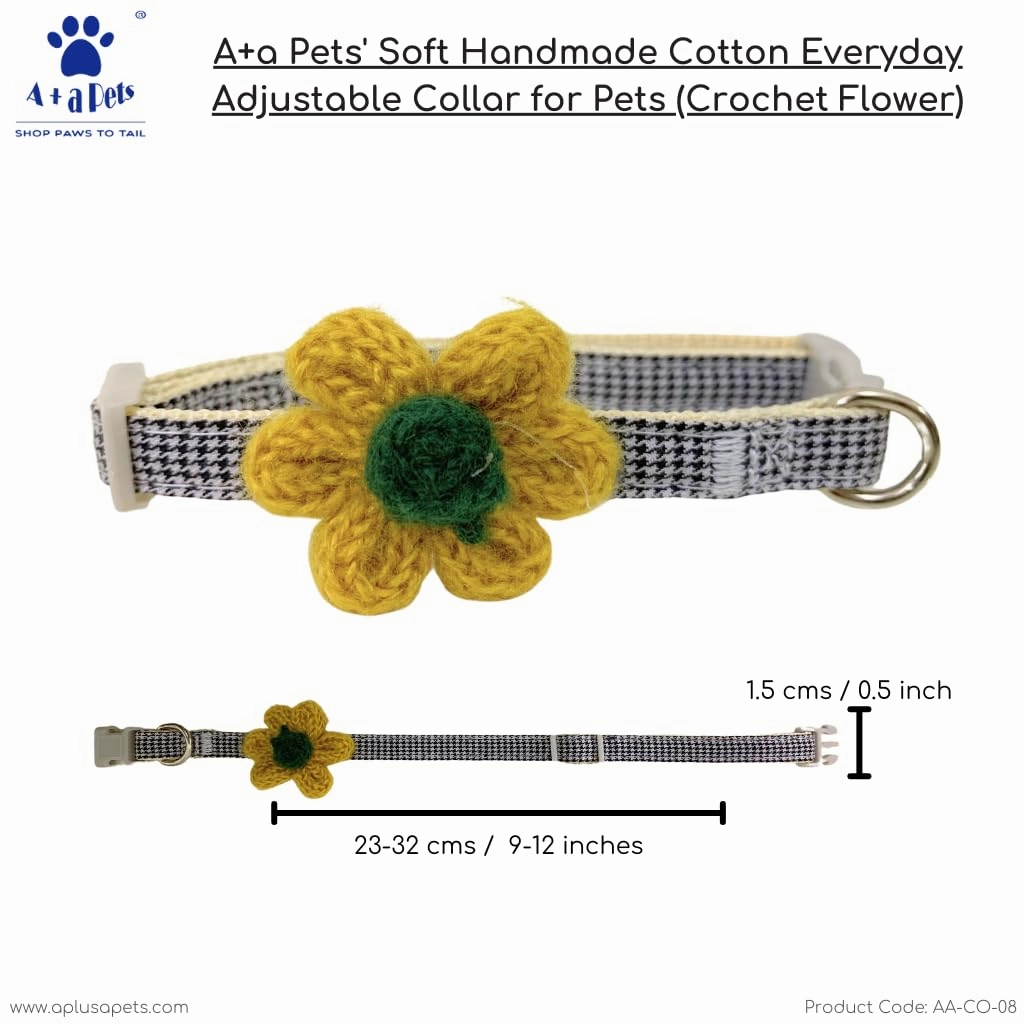 A a Pets' Soft Handmade Collar for Cats - Flower Design