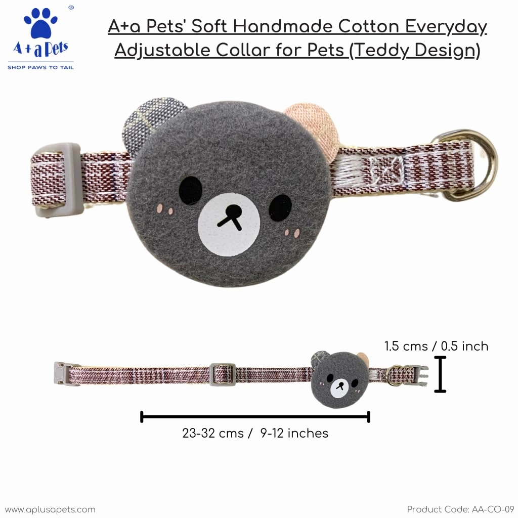 A a Pets' Soft Handmade Collar for Cats - Teddy Design