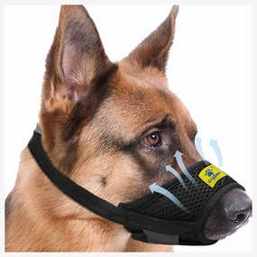 A a Pets' Soft Muzzle for Dogs - Breathable Mesh with Velcro Opening