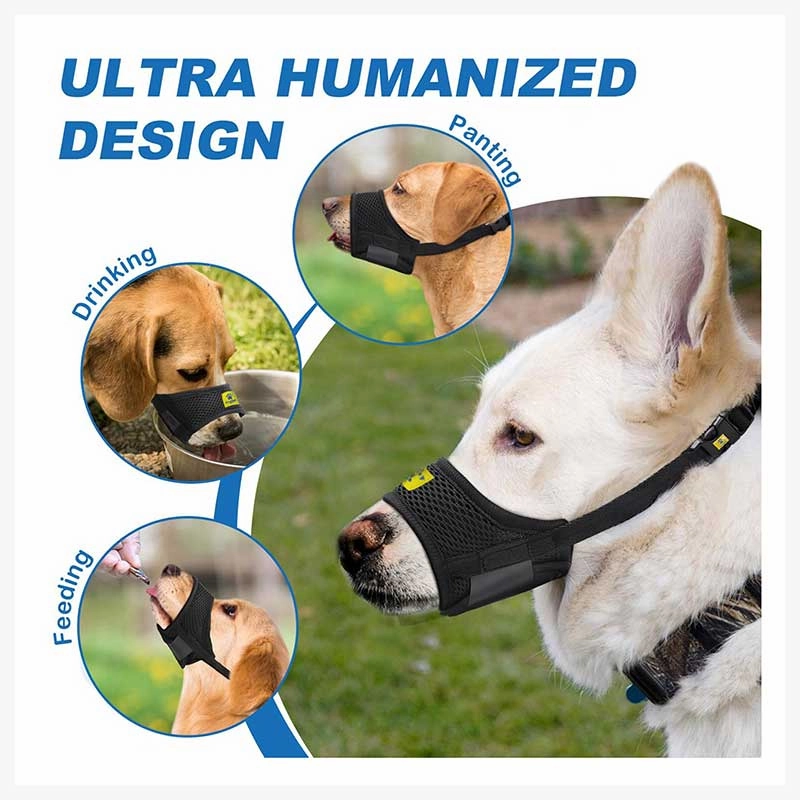 A a Pets' Soft Muzzle for Dogs - Breathable Mesh with Velcro Opening