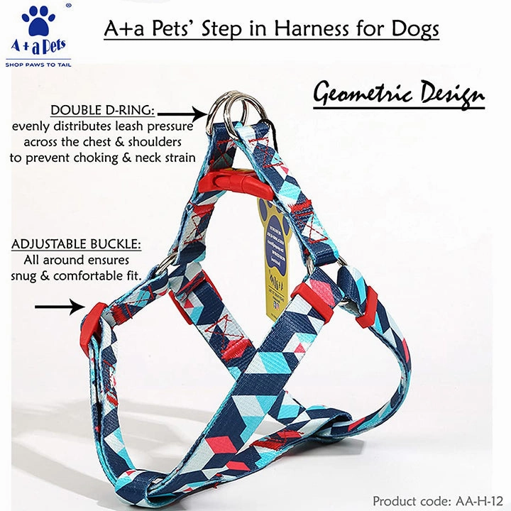 A a Pets' Step-in Harness for Dogs & Cats Geometric Design
