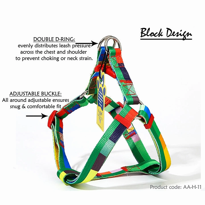 A a Pets' Step-in Harness for Dogs Cats Block Design