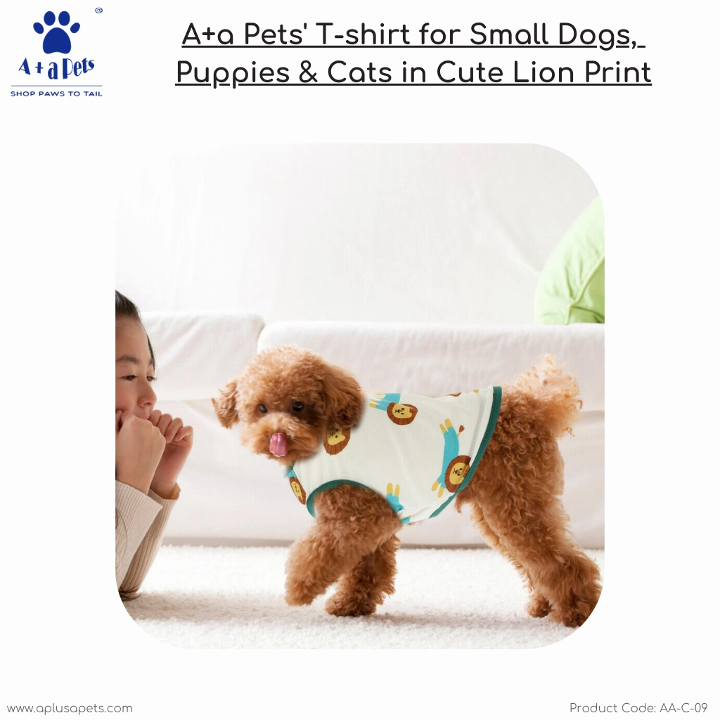 A a Pets' Tshirt for Small Dogs, Puppies & Cats - Lion Print