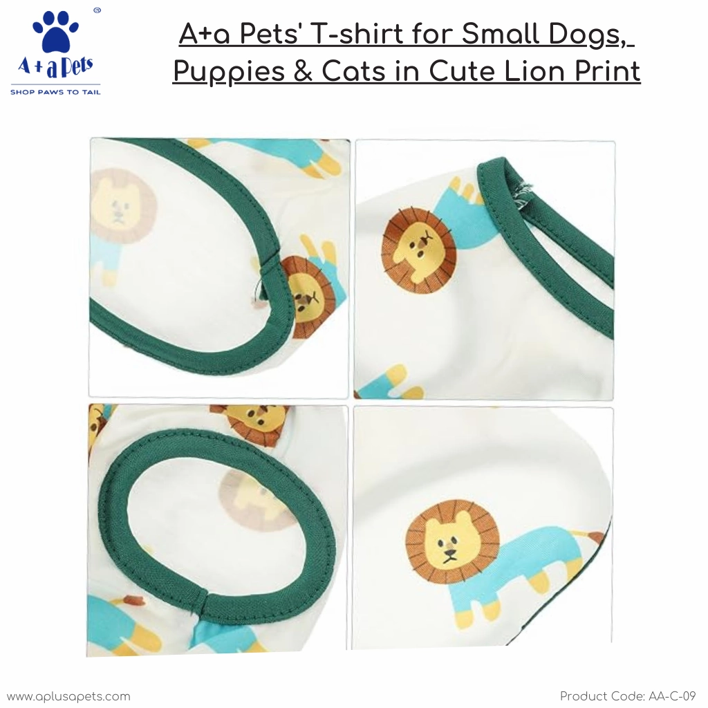 A a Pets' Tshirt for Small Dogs, Puppies & Cats - Lion Print